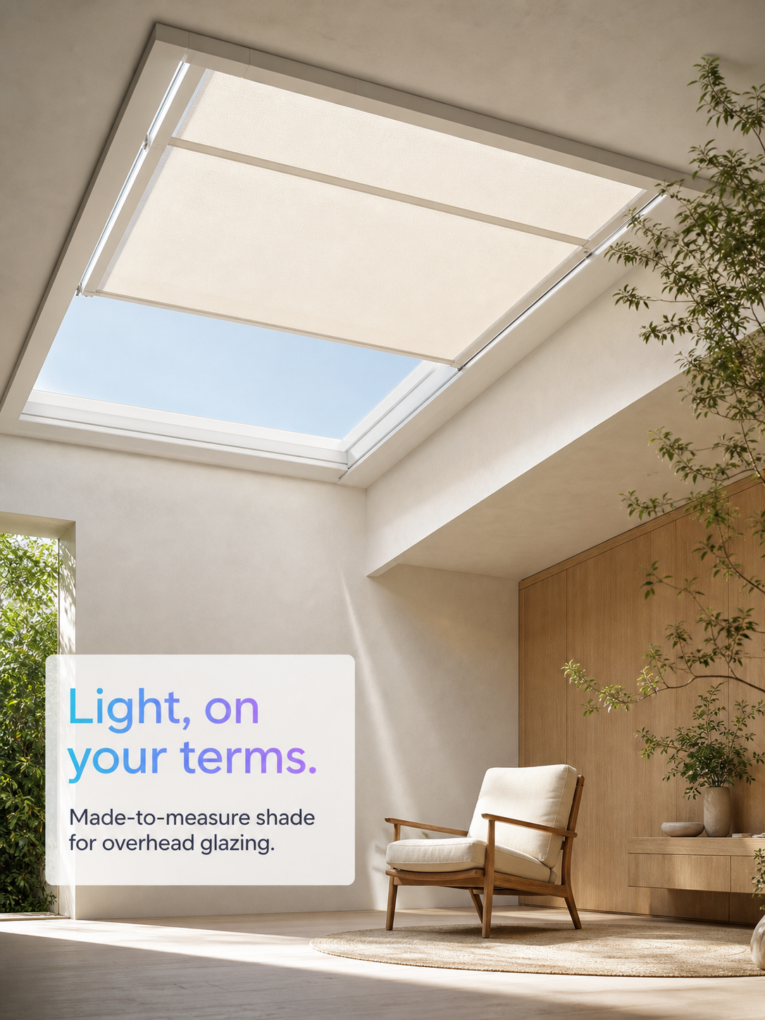 JINK Span ceiling canopy shade controlling daylight beneath overhead glazing