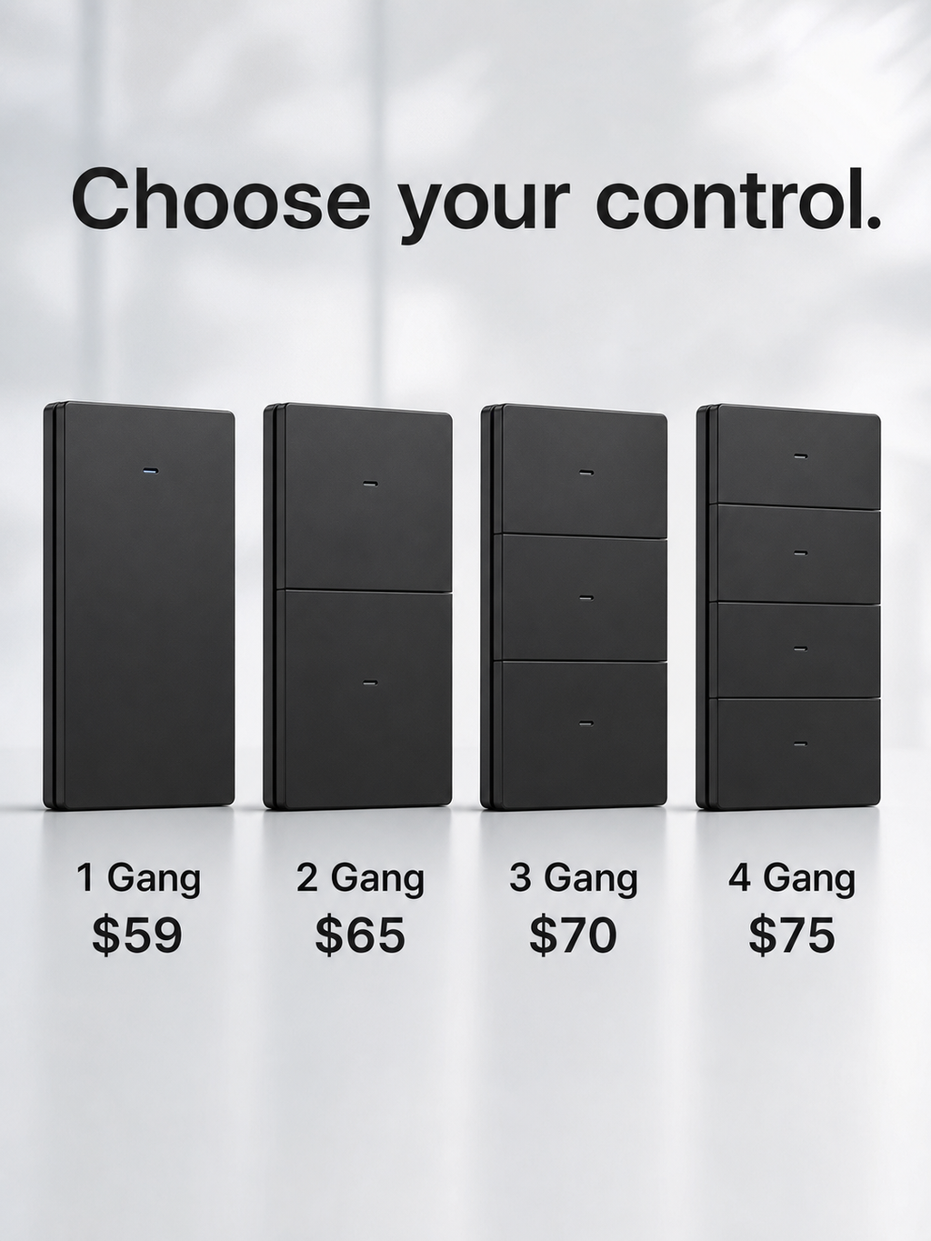 JINK Switch A120 1 to 4 Gang options and prices