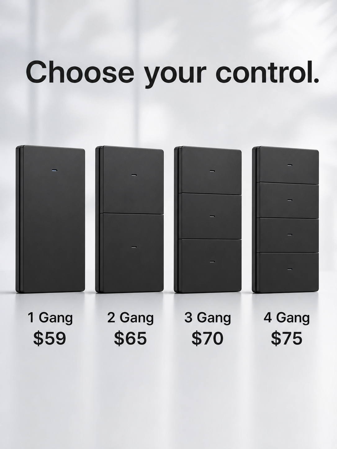 JINK Switch A120 1 to 4 Gang options and prices