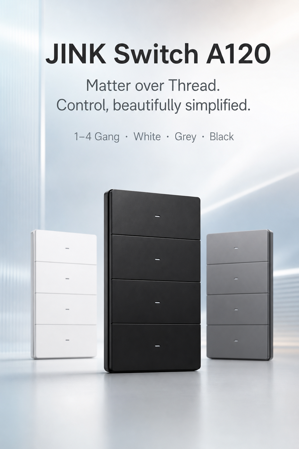 JINK Switch A120 overview with Matter over Thread and available finishes