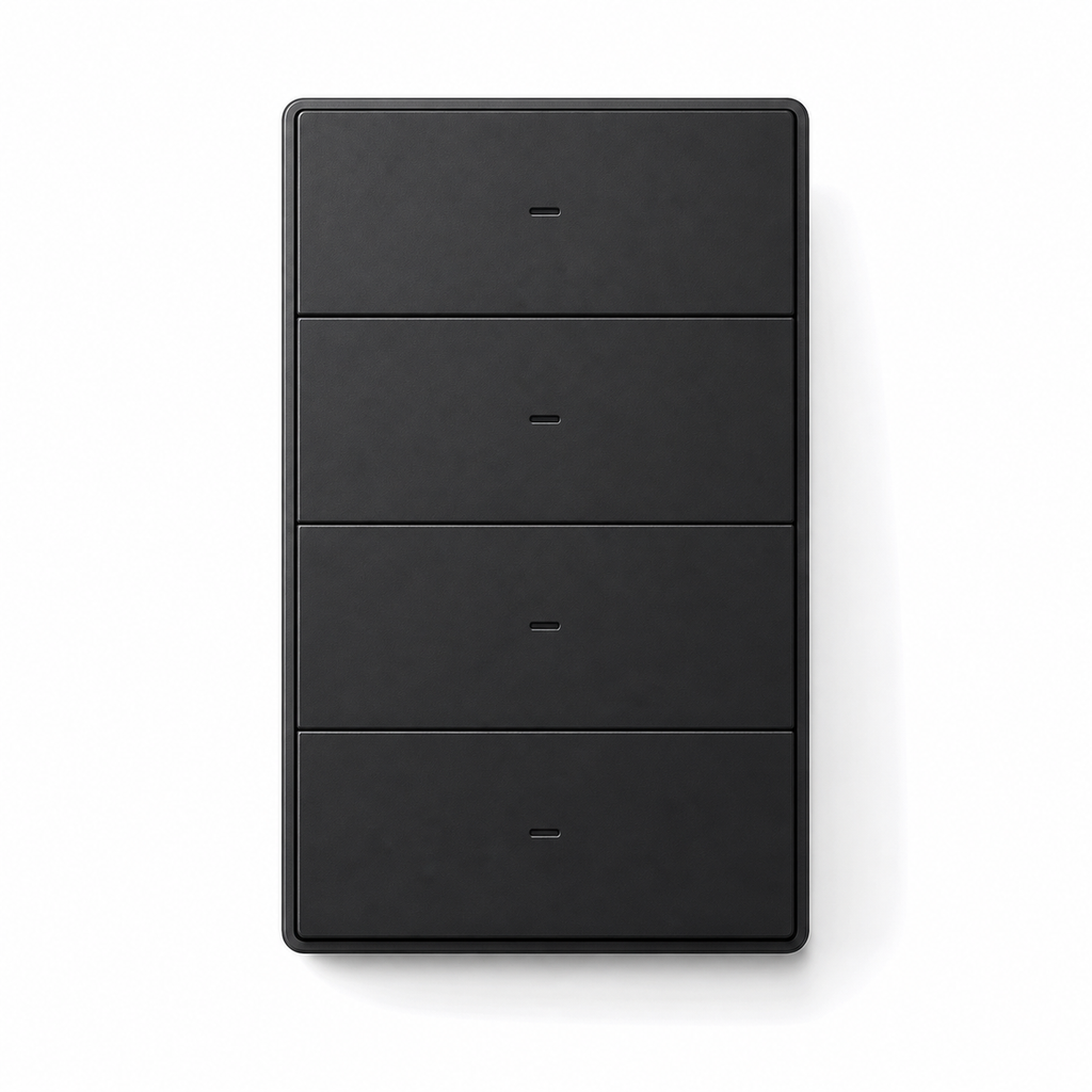 JINK Switch A120 US 120 format 4 Gang Black on white background