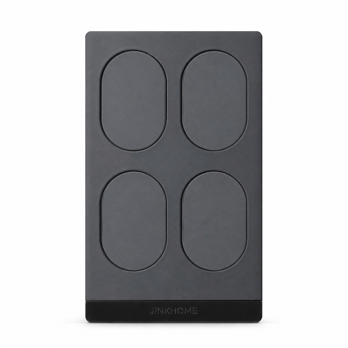 JINK Switch Stealth Midnight Steel four-button US-standard Matter over Thread smart wall switch with engraved JINKHOME logo