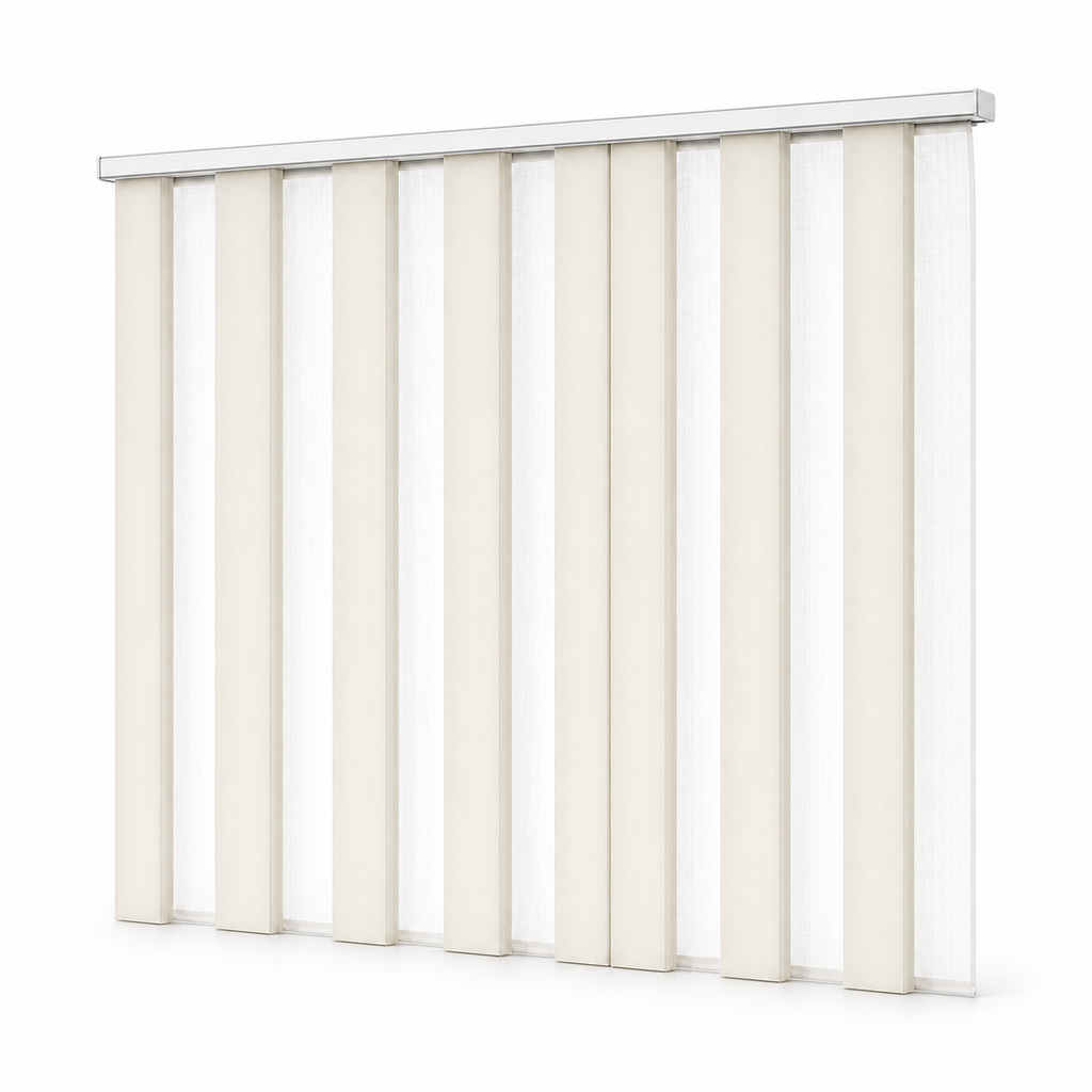 JINK Veil vertical sheer shade on pure white background