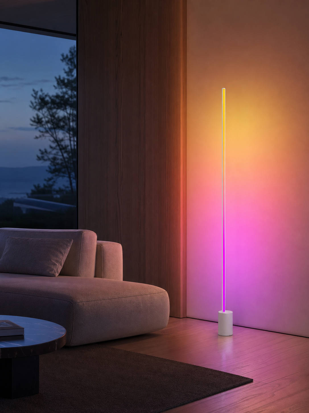 JINK Axis F1 Ultra smart floor light in a modern living room